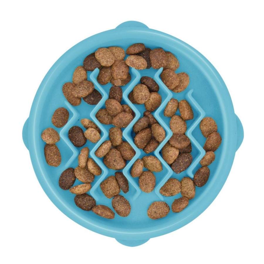 For Cats & Other Critters Petstages Developmental Toys | Petstages Kitty Slow Feeder Blue Small