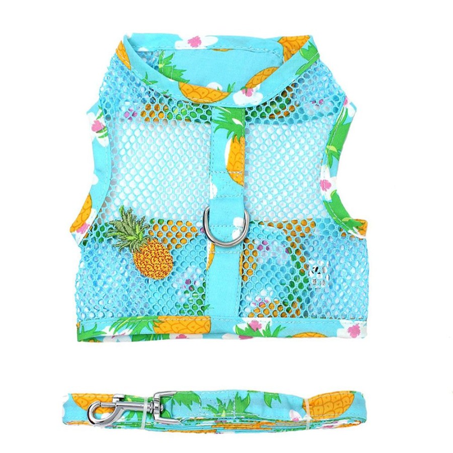 Harnesses Doggie Design, Inc. | Cool Mesh Dog Harness With Leash - Pineapple Luau