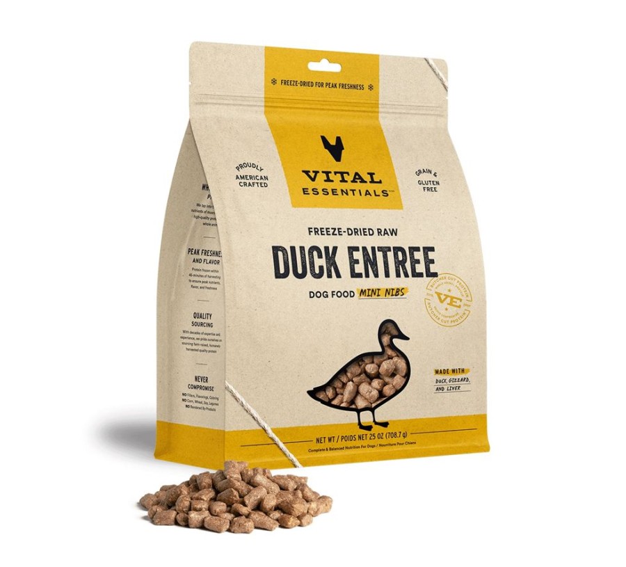 Pet Food Vital Essentials | Vital Essentials® Freeze-Dried Raw Duck Entree Dog Food Mini Nibs, 25 Oz