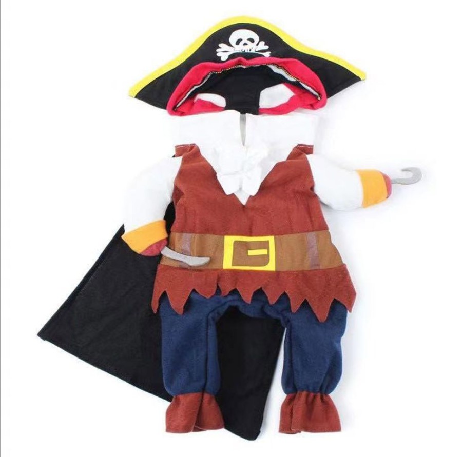 Pet Apparel (Continued) Pet Life | Captain Snuggles' Pirate Pet Dog Costume Uniform