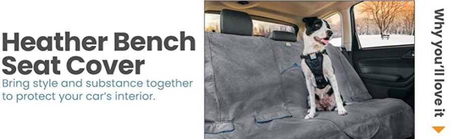 Travel Kurgo | Kurgo Bench Seat Cover-Heather Pattern | 55" Wide Pet Seat Cover