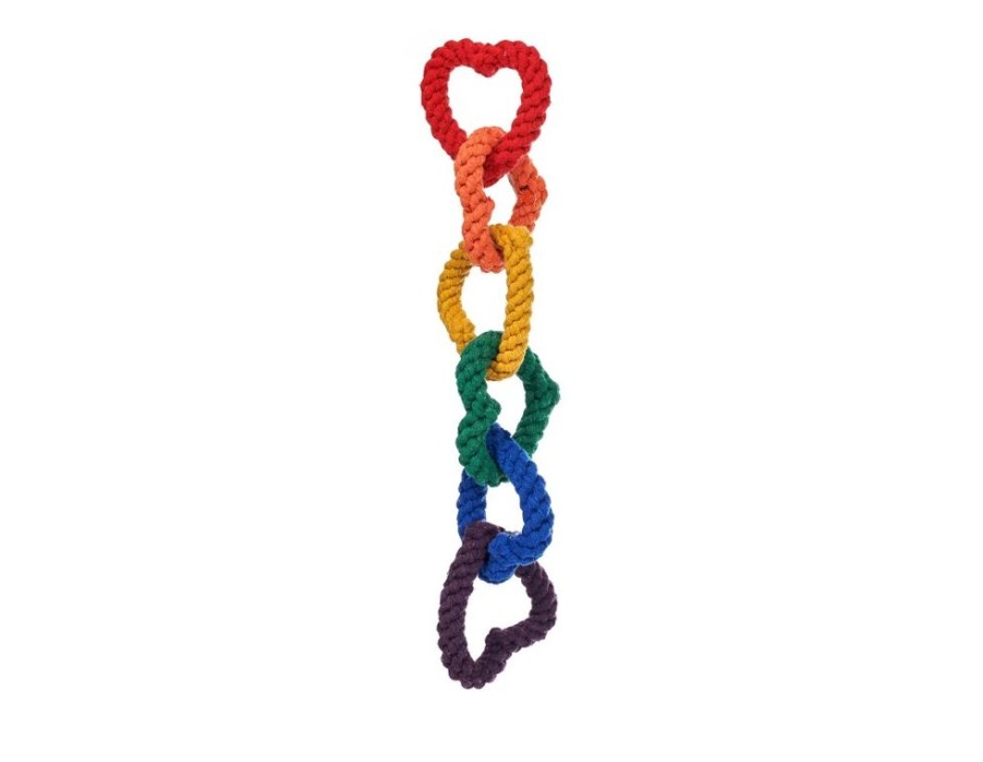 Toys & Playthings Jax & Bones | Jax & Bones 6 Chain Rope Dog Toy Rainbow 18"