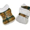 Harnesses Doggie Design, Inc. | Sherpa Lined Dog Harness Coat - Yellow Plaid With Matching Leash