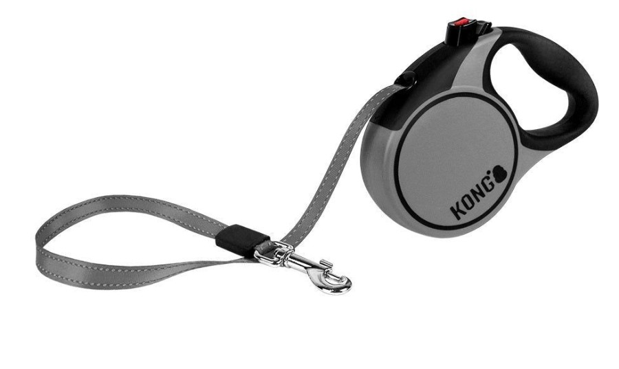 Collars, Leads & Accessories KONG® Leashes | Kong Retractable Leash Terrain Gray - 4 Sizes