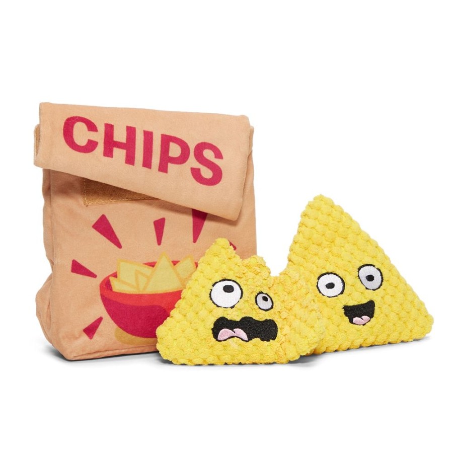 Toys & Playthings BARK | Bark A-Maize-Ing Corn Chips Tortilla Chip Plush Food Dog Toy Small