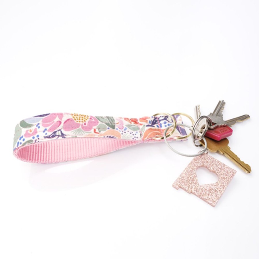 Stuff For Humans Mimi Green | Lana Pastel Floral Canvas Wristlet Key Fob