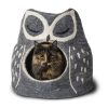 For Cats & Other Critters Dharma Dog Karma Cat® | Wool Pet Cave, Owl, Grey