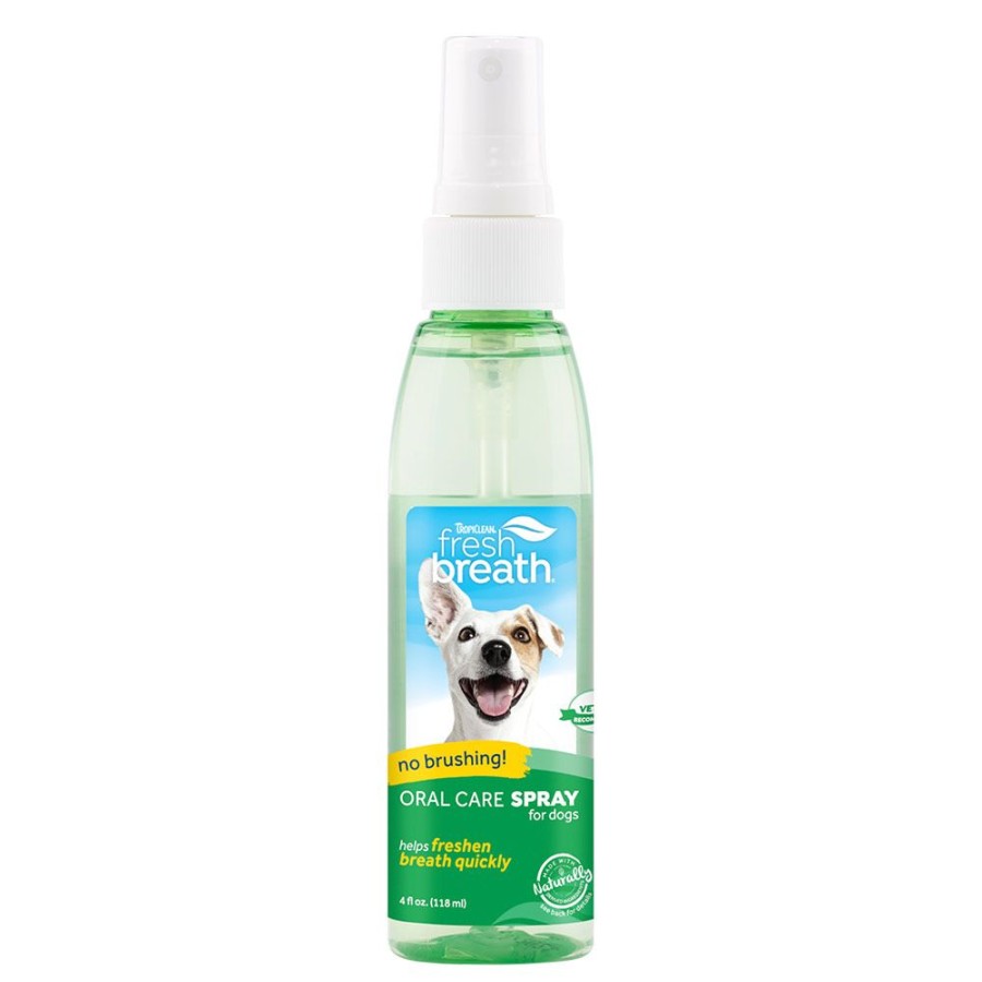 Grooming & Shampoos Fresh Breath by TropiClean | Fresh Breath Oral Care Spray For Pets, 4Oz