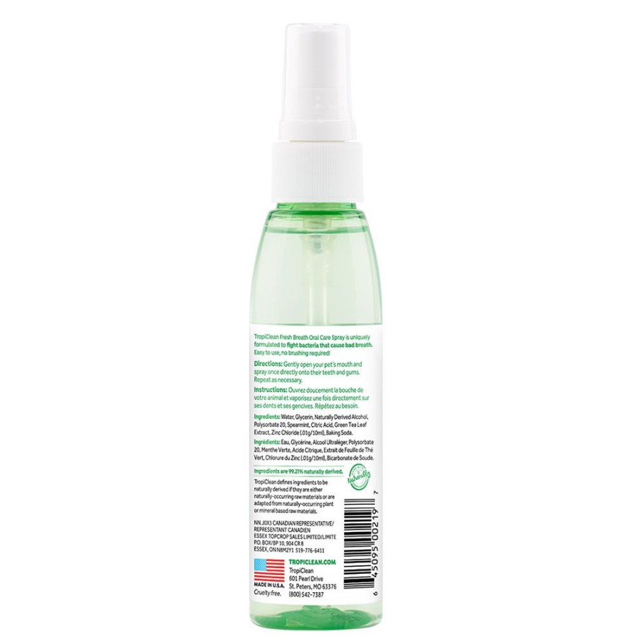 Grooming & Shampoos Fresh Breath by TropiClean | Fresh Breath Oral Care Spray For Pets, 4Oz