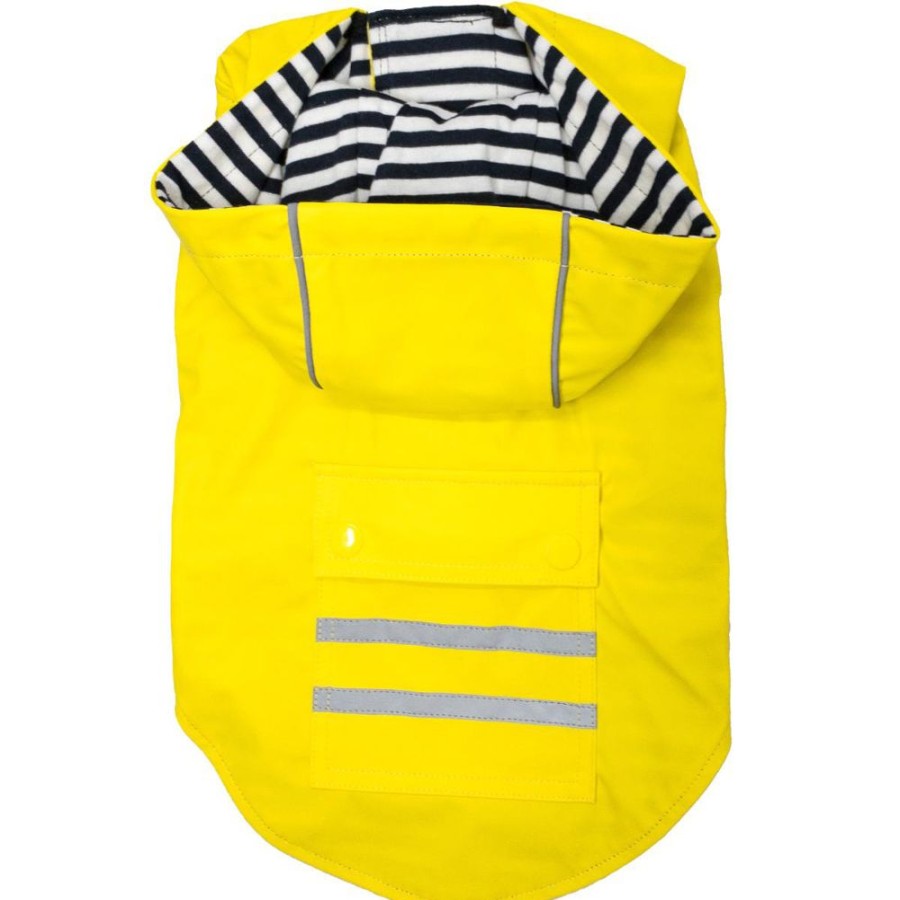 Pet Apparel Doggie Design, Inc. | Slicker Raincoat W/Striped Lining - Yellow