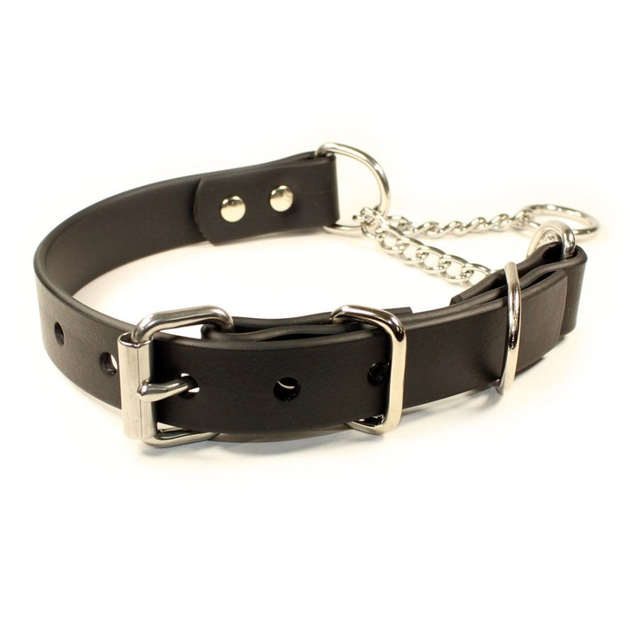 Collars, Leads & Accessories Sleepy Pup | Black Softgrip Adjustable Martingale Chain Collar