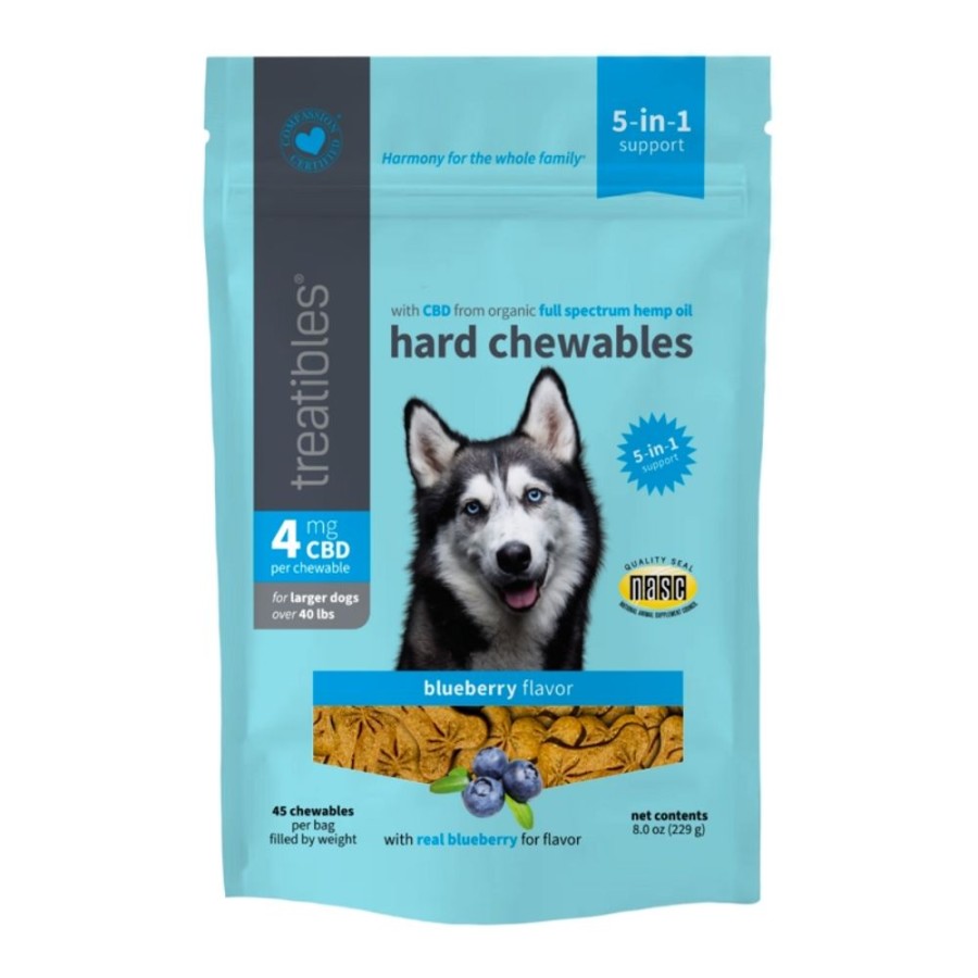 Treats Treatibles | 4Mg Cbd Hard Chewables Blueberry Flavor Cbd For Dogs