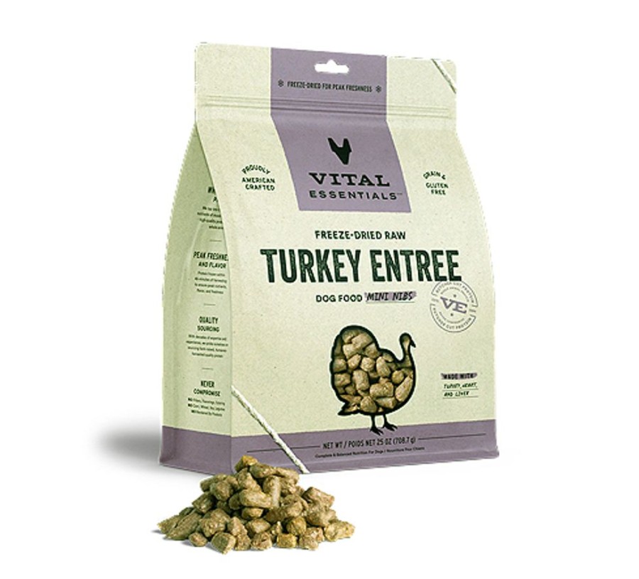 Pet Food Vital Essentials | Vital Essentials Dog Freeze-Dried Mini Nibs Turkey 25Oz.