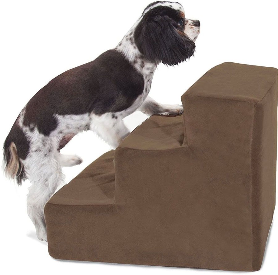 For The Home Majestic Pet Products | Chocolate Brown Faux Suede Pet Stairs (3 Steps)