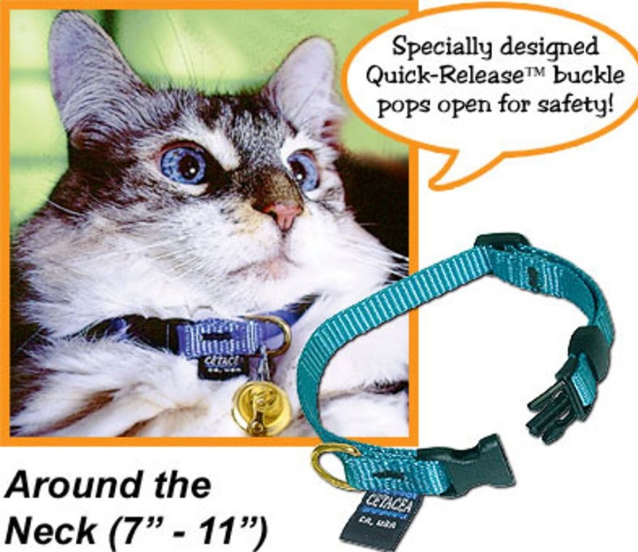 For Cats & Other Critters CETACEA® Pet Products | Safety " Pull Apart" Cat Collar 7-11"