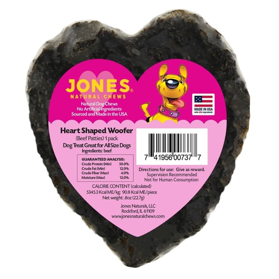 Treats Jones Natural Chews | Jones Heart Shaped Woofers