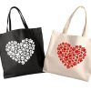 Stuff For Humans Paisley Paw Designs | Valentine Tote Bag | Canvas Tote | Lightweight 6 Oz Canvas | Heart With Paw Prints