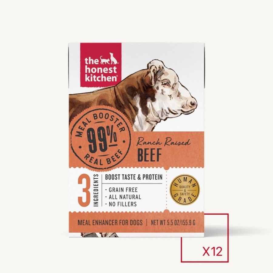 Pet Food The Honest Kitchen | Meal Booster - 99% Beef (12 X 5.5 Oz Boxes)