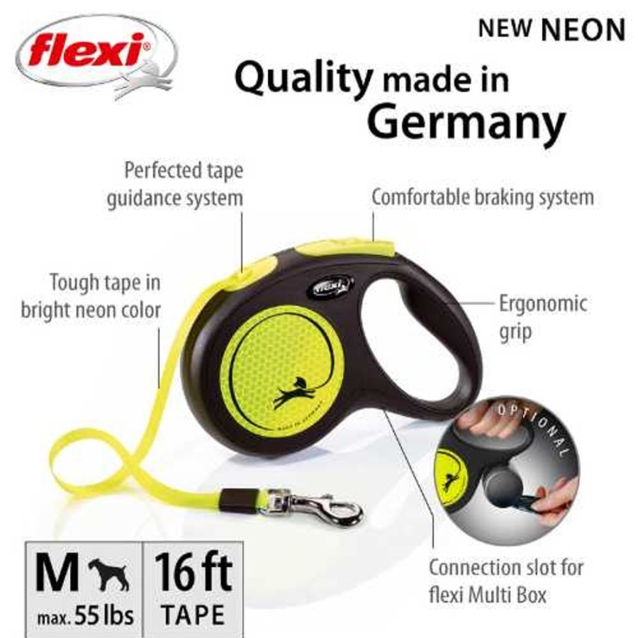 Collars, Leads & Accessories Flexi Retractable Leads | Flexi Neon Retail Display