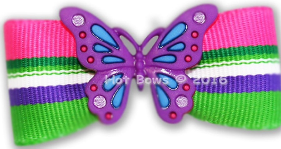 Collars, Leads & Accessories Hot Bows | Butterfly Purple