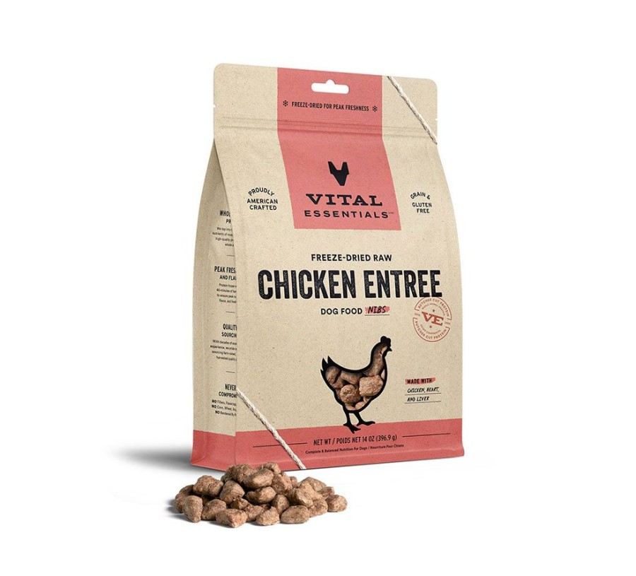 Pet Food Vital Essentials | Vital Essentials® Freeze-Dried Raw Chicken Entree Dog Food Nibs, 14 Oz