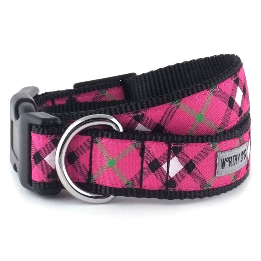 Harnesses The Worthy Dog | Sidekick Printed Hot Pink Plaid Harness