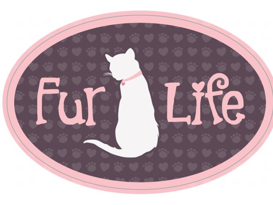 For The Home dog speak | Fur Life (Cat) - 3" Sticker