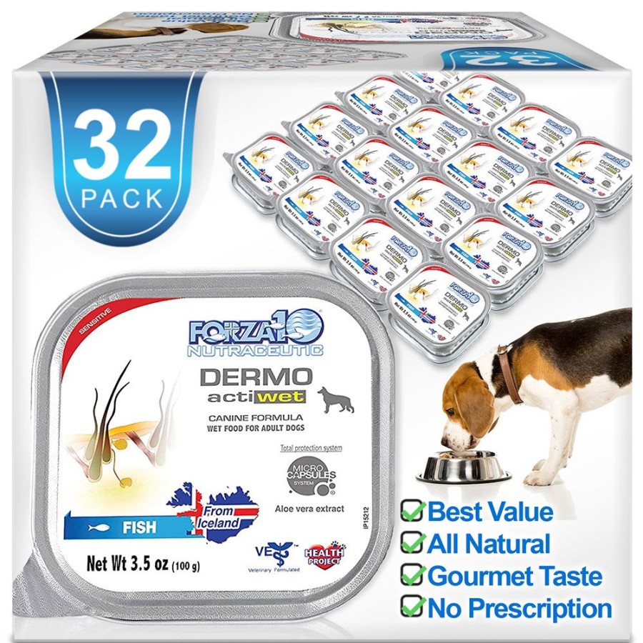 Pet Food Forza10 | Actiwet Dermo, Icelandic Fish Recipe Dog Food, Case Of 32 - 3.5 Oz. Containers