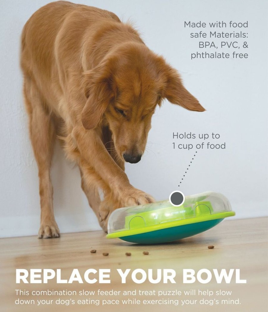 Bowls & Feeding Supplies Nina Ottosson™ | Nina Ottosson Wobble Slow Feeder Bowl Dog Game Blue/Green Level 1