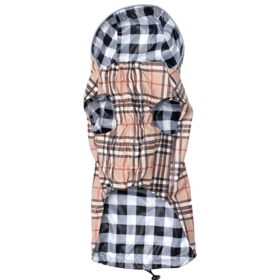 Pet Apparel The Worthy Dog | Tan Plaid London Raincoat