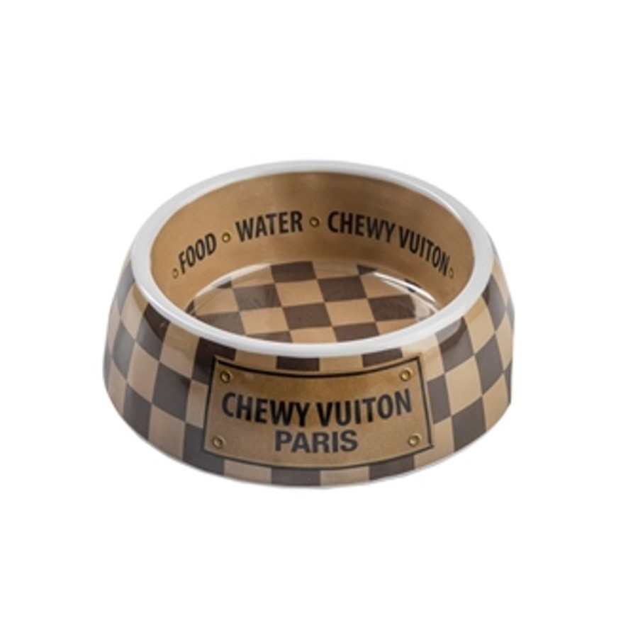 Bowls & Feeding Supplies Haute Diggity Dog | Checker Chewy Vuiton Bowl - Small (Case Of 2) By Haute Diggity Dog