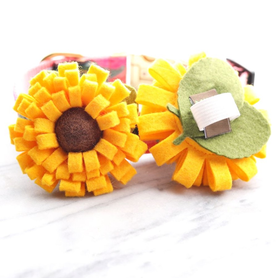 Collars, Leads & Accessories Mimi Green | Sunflower Dog Collar Flower