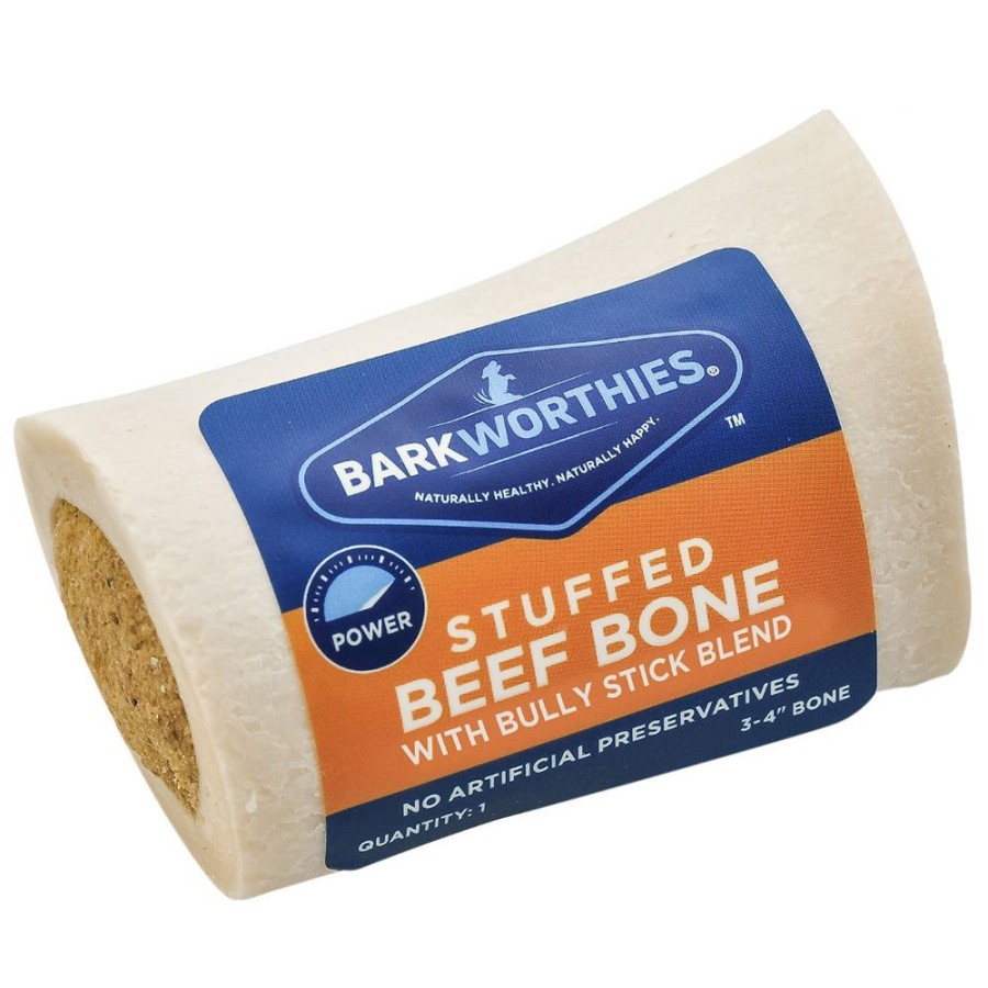 Treats Barkworthies | Barkworthies 3-4" Shin Bone Stuffed W/Bully Stick