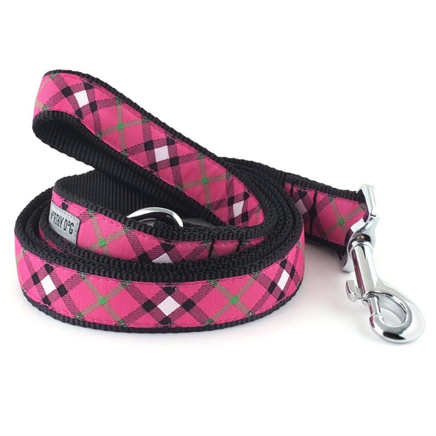 Collars, Leads & Accessories The Worthy Dog | Bias Plaid Hot Pink Collar & Lead Collection