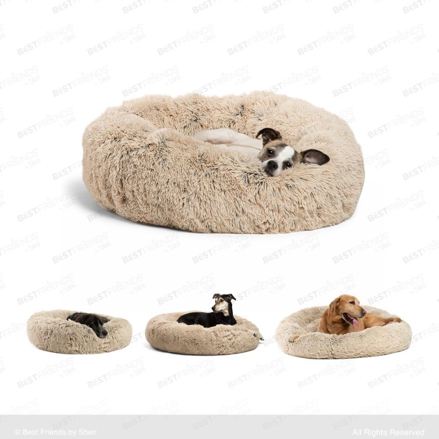 Beds, Crates, Etc. Best Friends By Sheri | The Original Calming Shag Donut Cuddler Pet Bed - Taupe