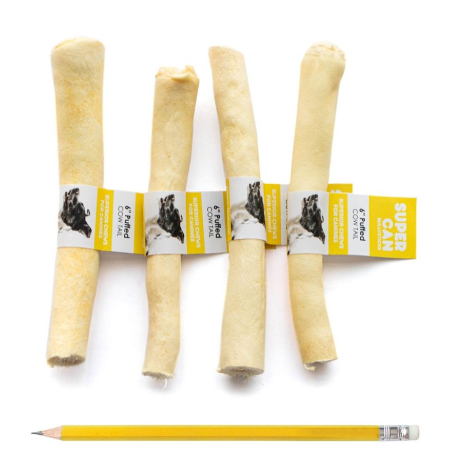 Treats SuperCan Bullysticks | 6" Cow Tails