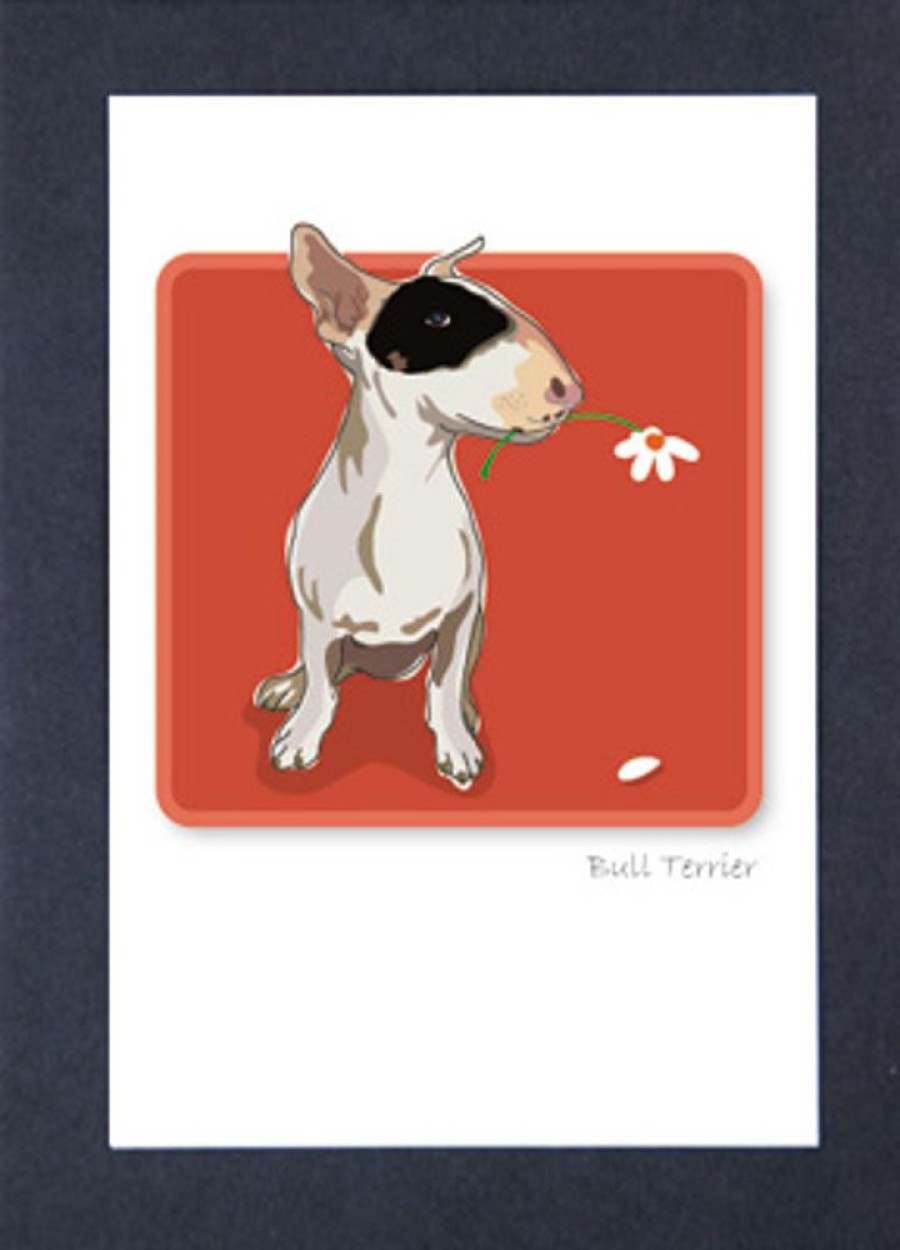 Special Occasion & Holiday Paper Russells | Bull Terrier W/ Daisy - Grrreen Boxed Note Cards