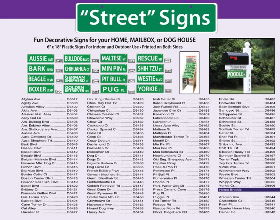 For The Home Imagine This Company | Dog Street Signs - 6" X 18"