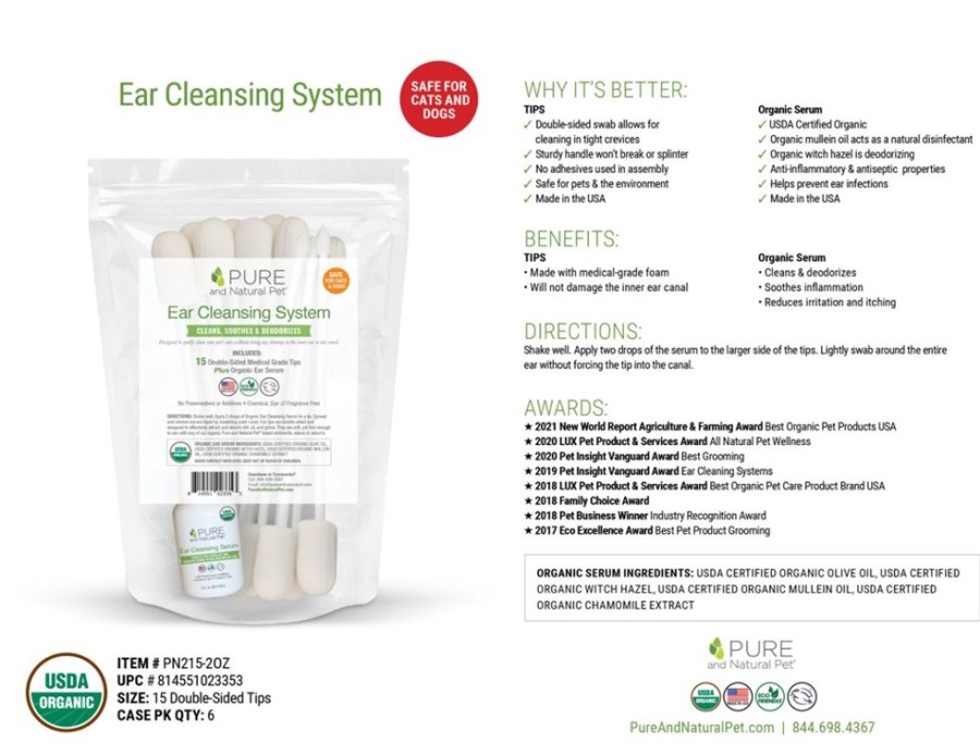 Grooming & Shampoos Pure and Natural Pet® | Ear Cleansing System Kits