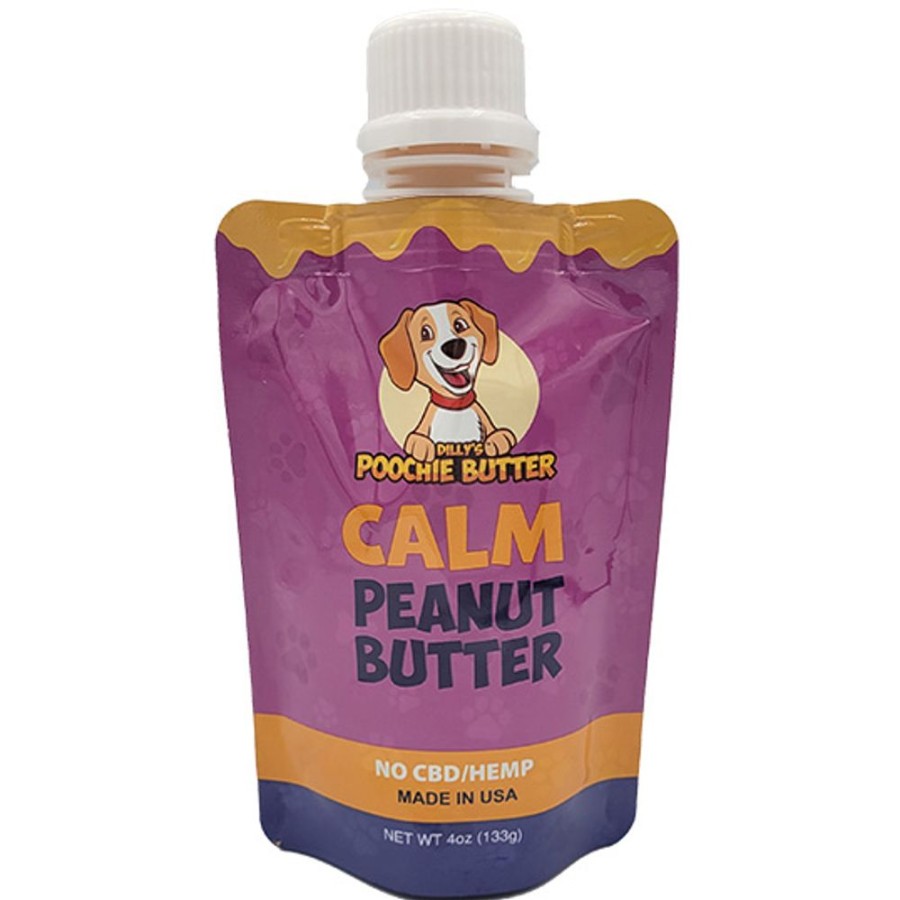 Health & Safety Poochie Butter | 4Oz Calming Peanut Butter (No Cbd) Squeez Pack