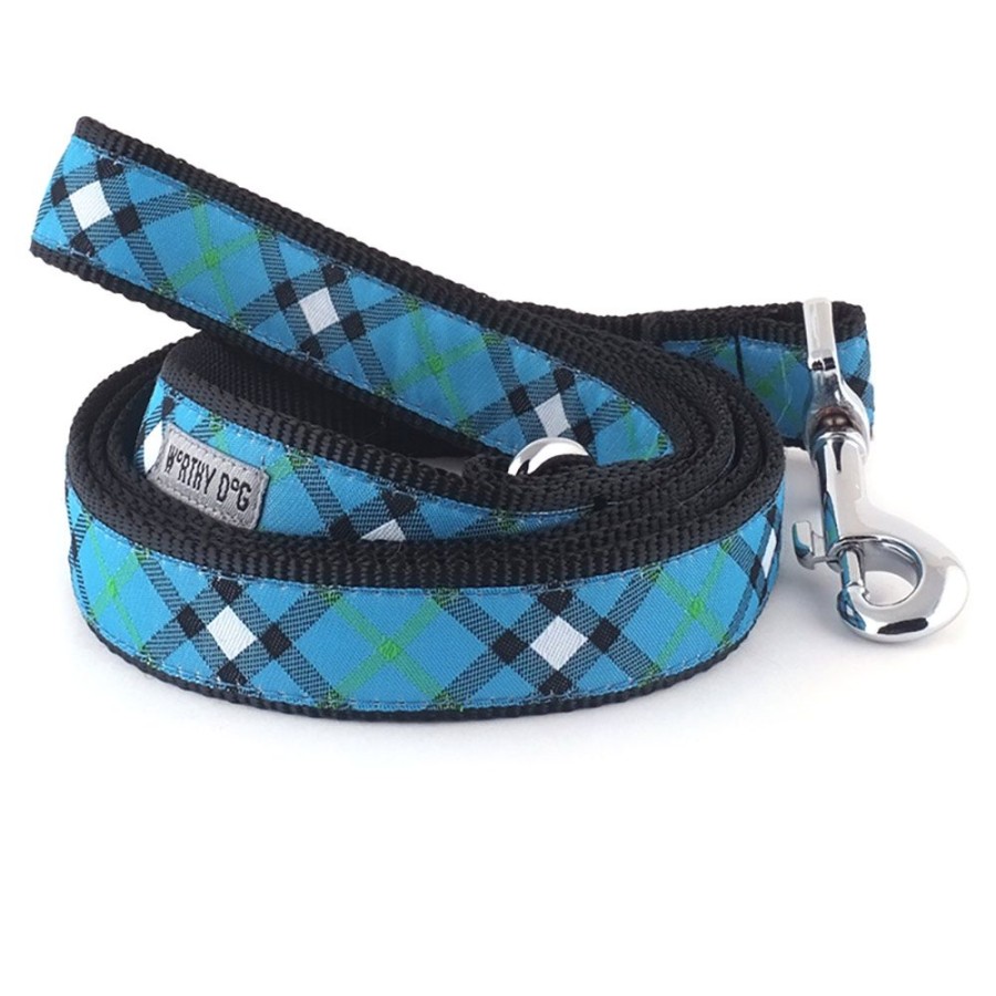 Collars, Leads & Accessories The Worthy Dog | Bias Plaid Blue Collar & Lead Collection