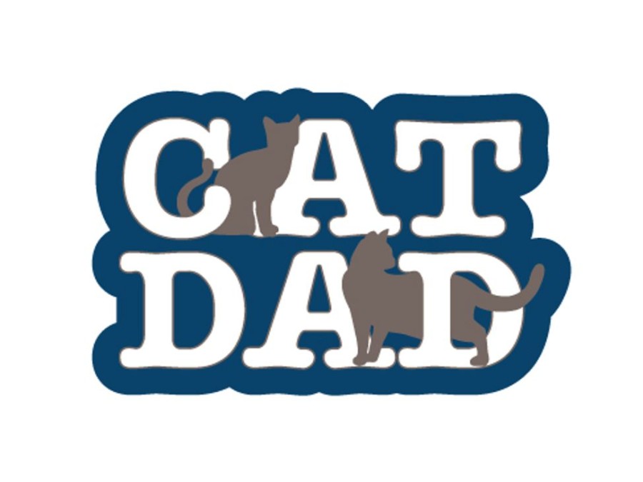 For The Home dog speak | Cat Dad - 3" Sticker