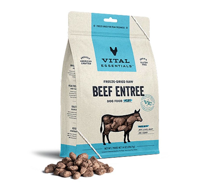 Pet Food Vital Essentials | Vital Essentials Dog Freeze-Dried Nibs Beef 14Oz.