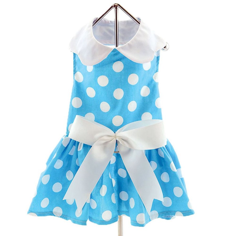 Pet Apparel (Continued) Doggie Design, Inc. | Blue Polka Dot Dress W/ Leash & D-Ring