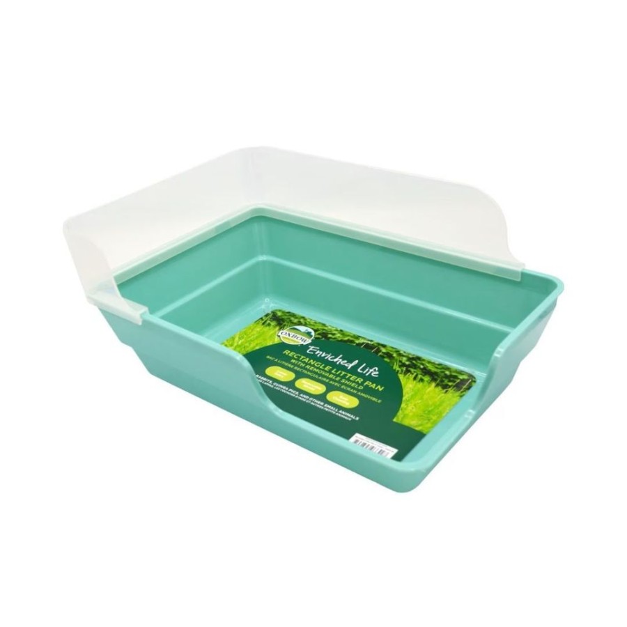 For Cats & Other Critters Oxbow | Oxbow Small Animal Rectangle Litter Pan With Removable Shield