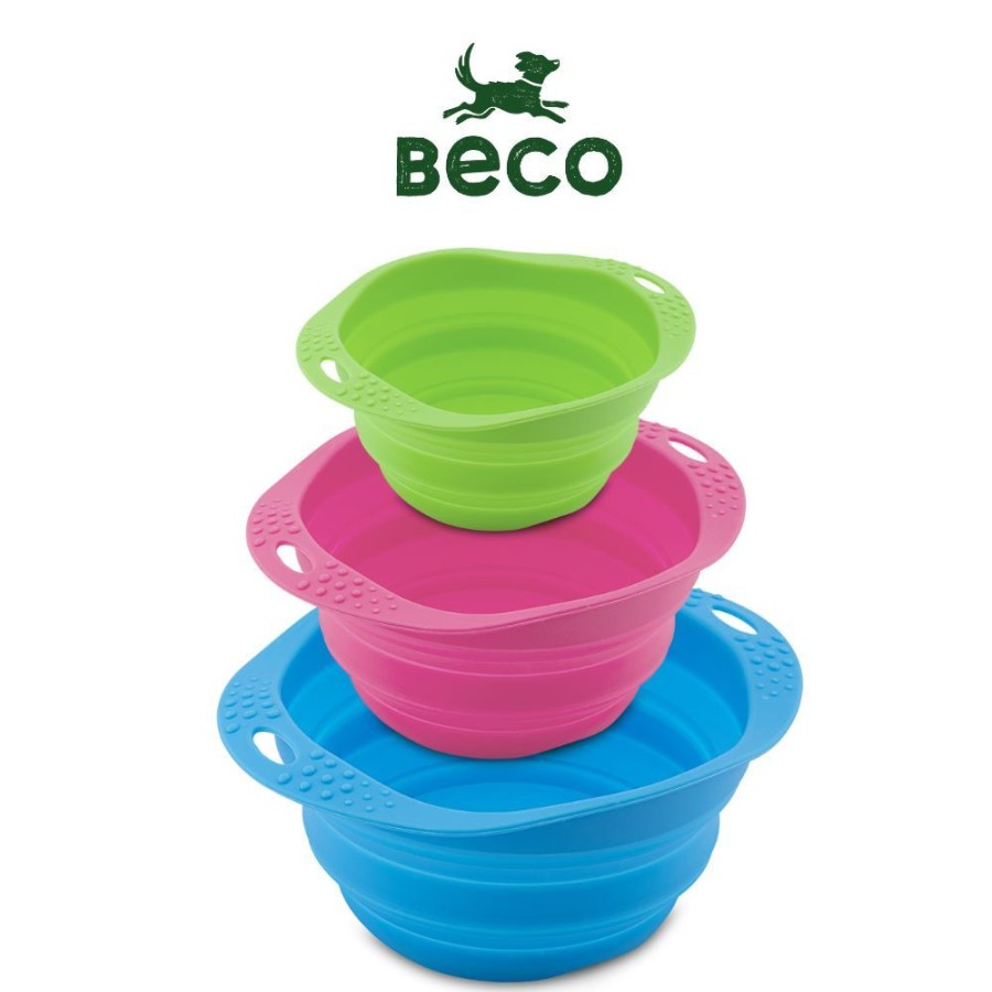 Bowls & Feeding Supplies Beco | Beco - Collapsible Pet Travel Food & Water Bowls (Silicone)