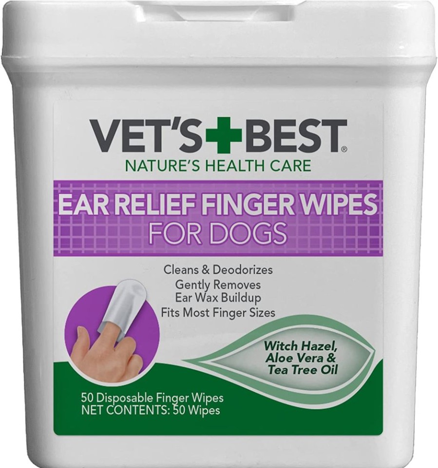 Grooming & Shampoos Veterinarian's Best | Vet'S Best Ear Relief Finger Wipes - 50 Count