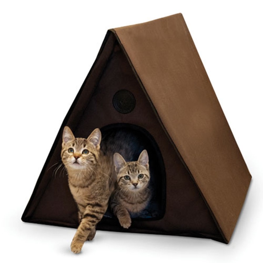 Beds, Crates, Etc. K&H Pet Products | Outdoor Heated Multi-Kitty A-Frame