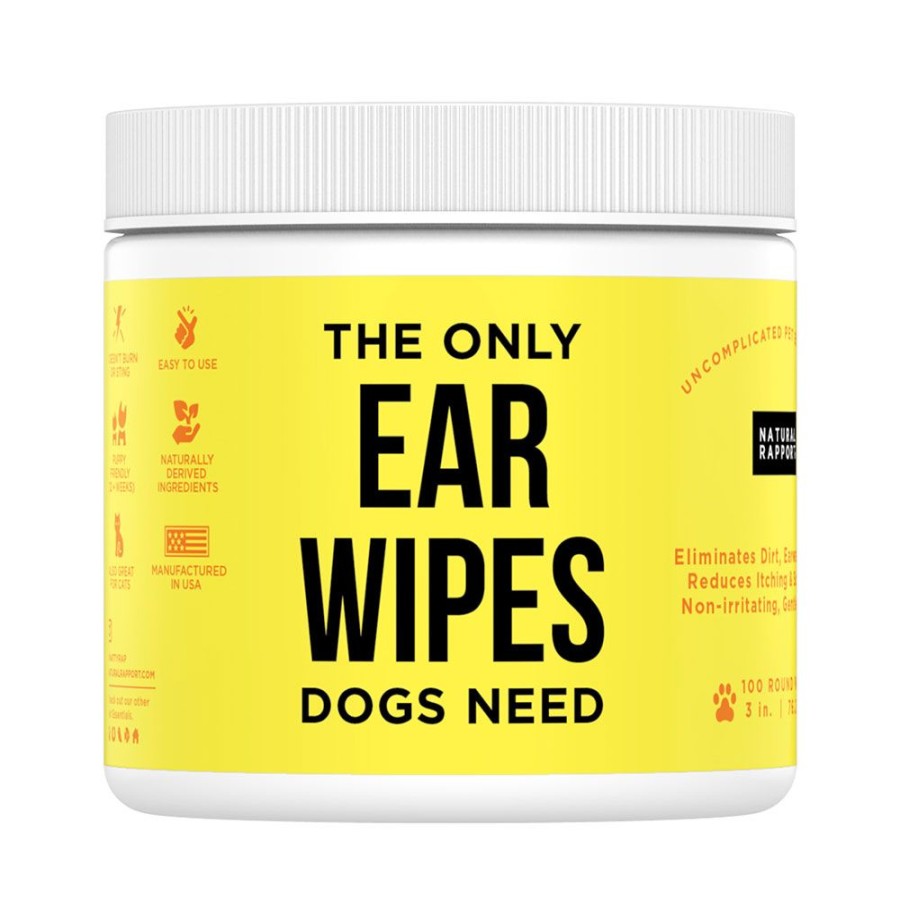 Grooming & Shampoos Natural Rapport® | Dog Ear Wipes, 100 Count Jar