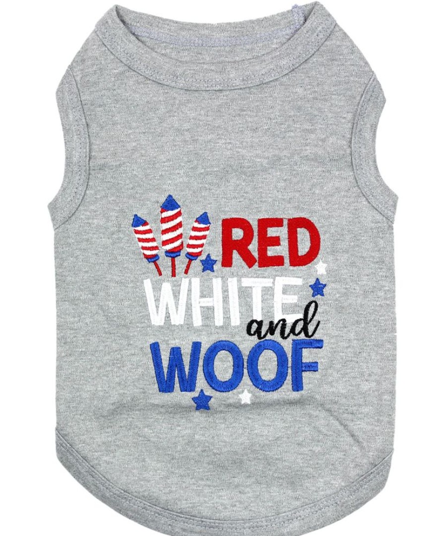 Pet Apparel (Continued) Parisian Pet® | Red White And Woof Dog T-Shirt